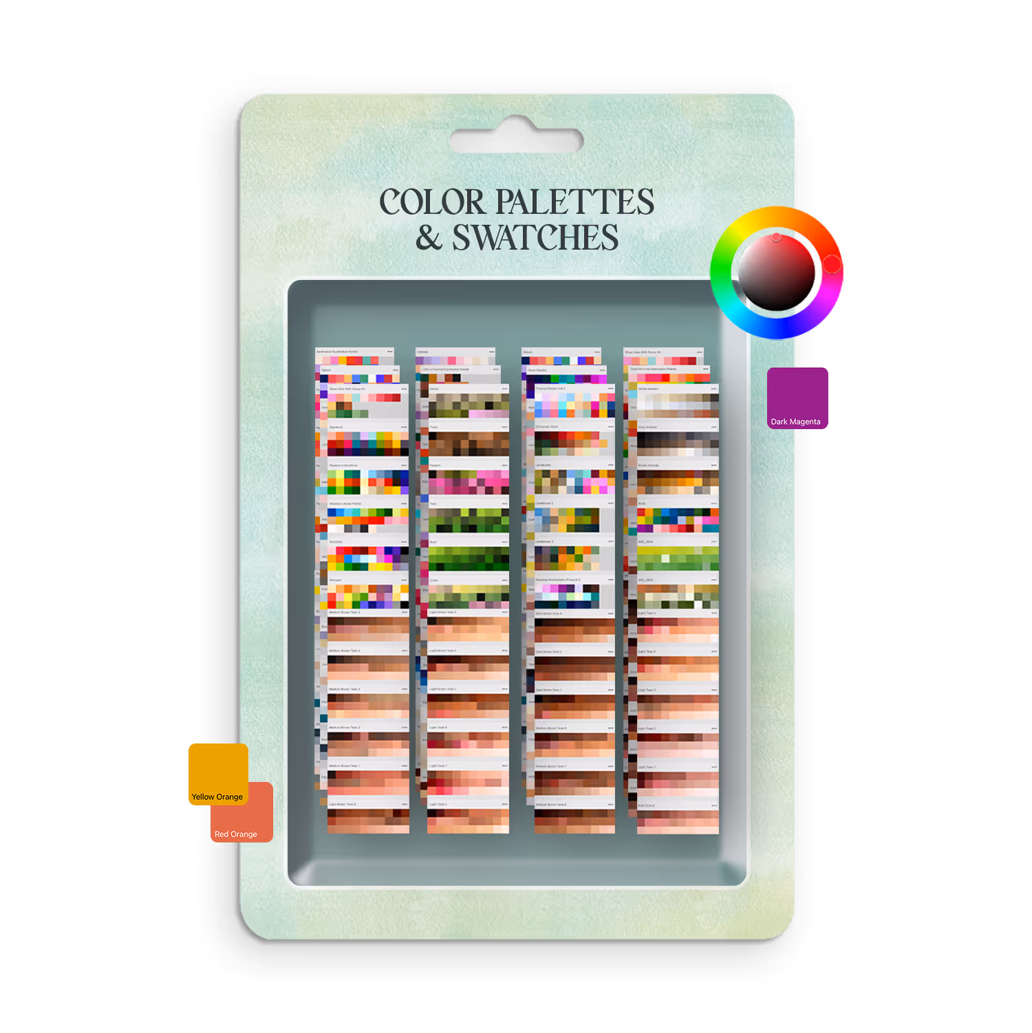 35+ curated color palettes and professional color swatches